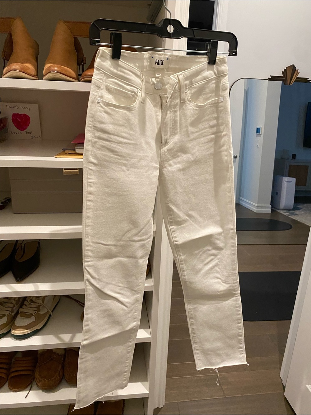 PAIGE White High-Rise Straight-Leg Jeans